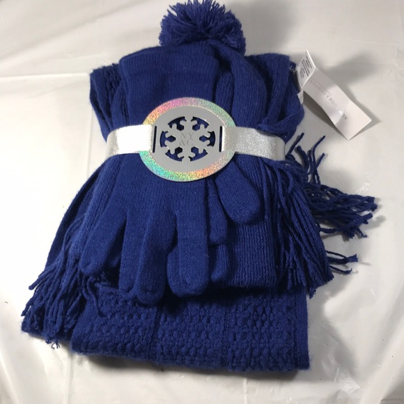 New York & Company Accessories - New York & Company Unisex Blue Hat Scarf and Glove Set New With Tags